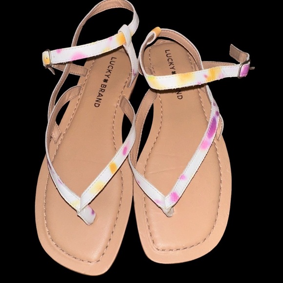LUCKY🍀BRAND BYLEE FLAT SANDALS - Picture 1 of 3